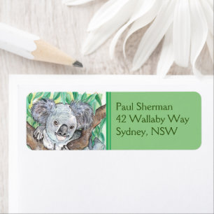 Koala in Eucalyptus Tree Painting