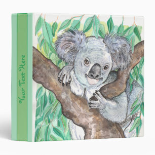 Koala in Eucalyptus Tree Painting Binder