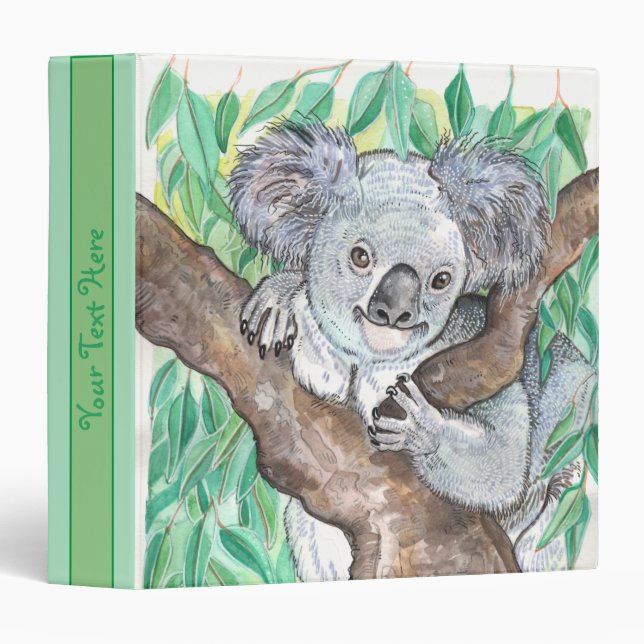 Koala in Eucalyptus Tree Painting Binder (Front/Spine)
