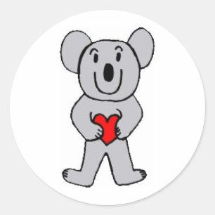 Koala in Love stickers! Classic Round Sticker