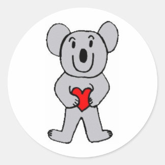 Koala in Love stickers! Classic Round Sticker