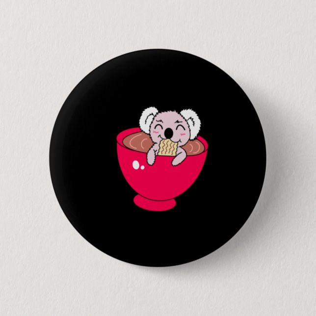 Koala in Ramen  2 Inch Round Button (Front)