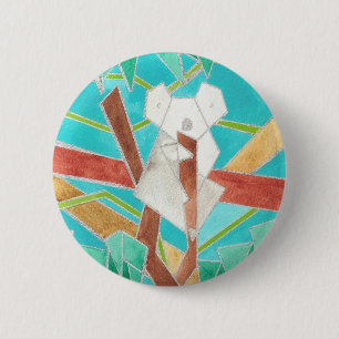 Koala in Tree Original Abstract Art 2 Inch Round Button