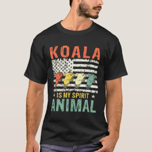 Koala Is My Spirit Animal American Flag Graphic T-Shirt