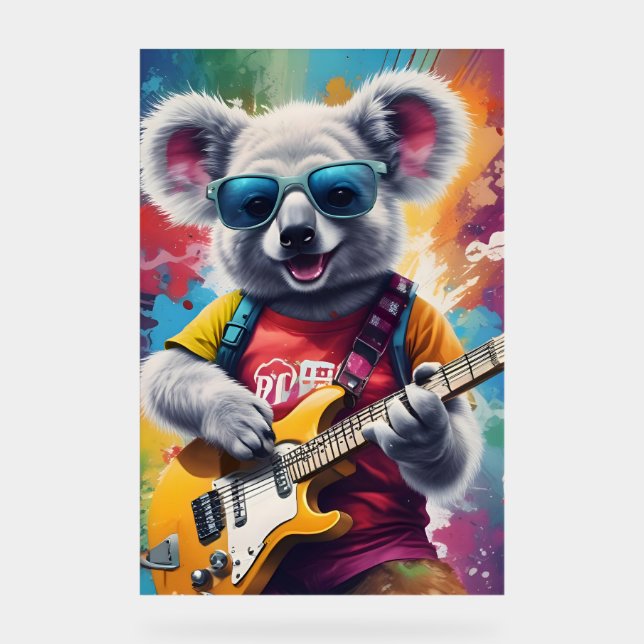 Koala jouant de la guitare, du graffiti (Recto)