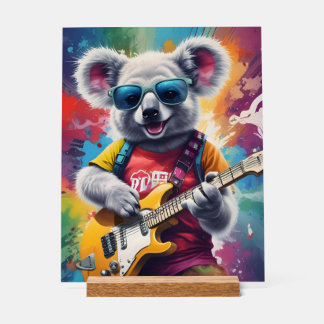 Koala jouant de la guitare, du graffiti