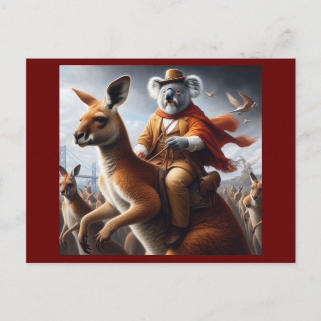 Koala Kangaroo Rider Postcard (Front)