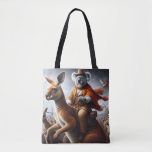Koala Kangaroo Rider Tote Bag