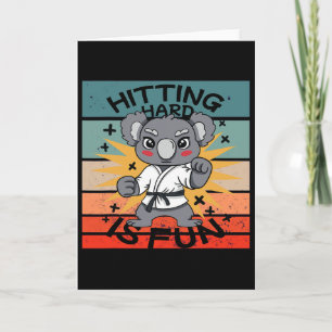 Koala Karate Martial Arts Cartoon Energetic Humoro Card