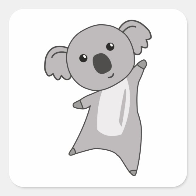 Koala Koala Bears Cute Animals For Kids Square Sticker (Front)