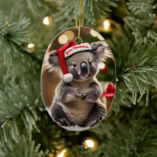 "Koala Kris Kringle: Christmas Down Under" Ceramic Ornament