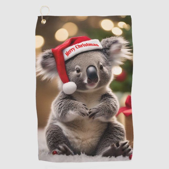 "Koala Kris Kringle: Christmas Down Under" Golf Towel (Front)