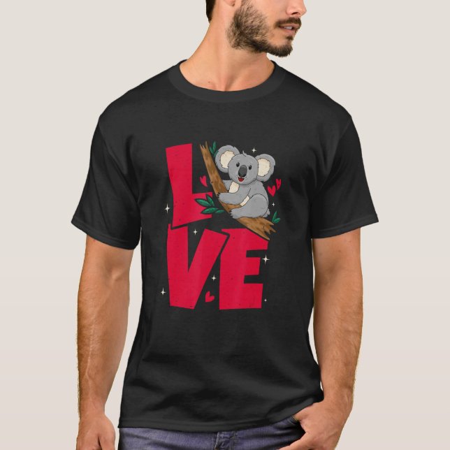 Koala Love Cute Koala Animal T-Shirt (Front)