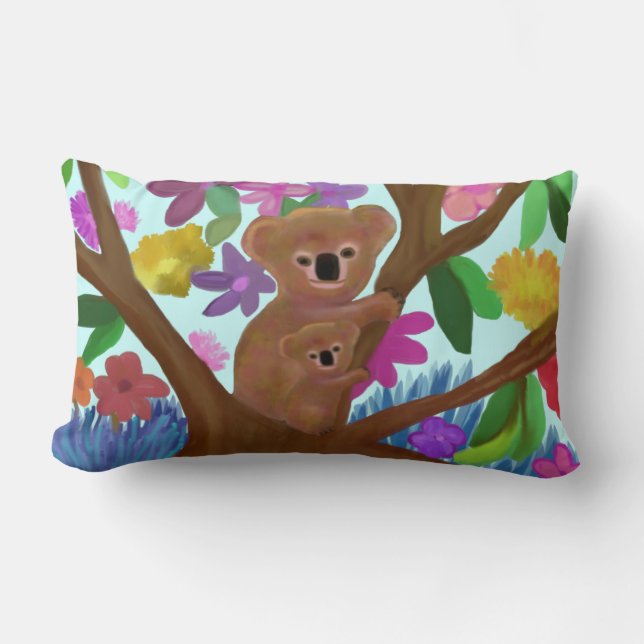 Koala Love Lumbar Pillow (Front)