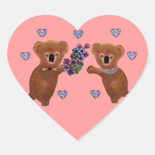Koala Luv You Heart Sticker