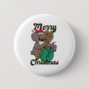 Koala Mom Christmas Design 2 Inch Round Button