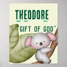 Koala Name Meaning - Green Personalized Gift