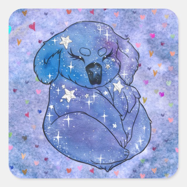 Koala named Seven Square Sticker (Front)