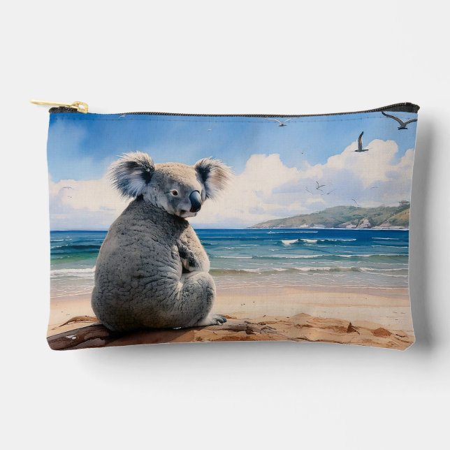 Koala on a sandy beach  accessory pouch (Front)