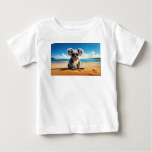 Koala on a sandy beach baby T-Shirt