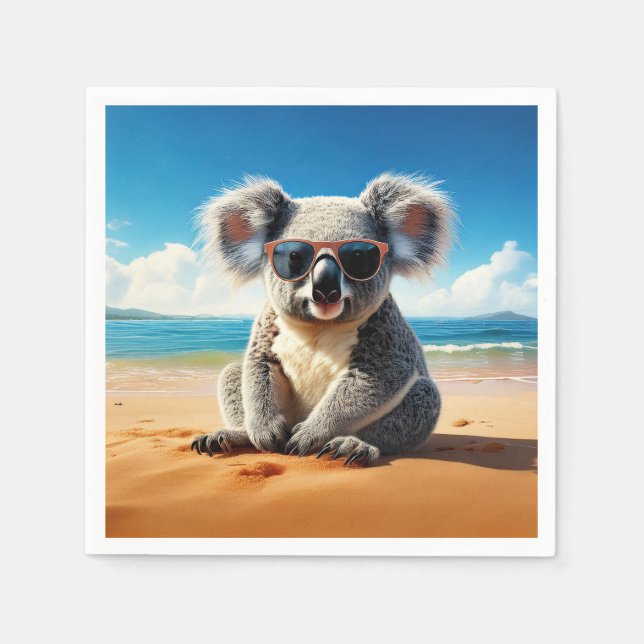 Koala on a sandy beach  napkin (Front)