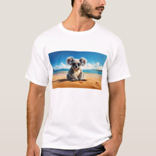 Koala on a sandy beach  T-Shirt