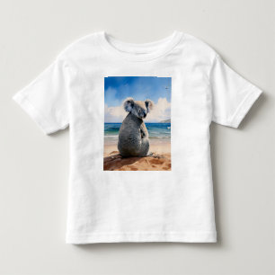Koala on a sandy beach toddler t-shirt