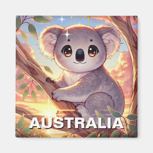 Koala on a tree Australia Travel Magnet