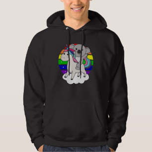 Koala On Unicorn Rainbow Animals Cute Koalas Hoodie