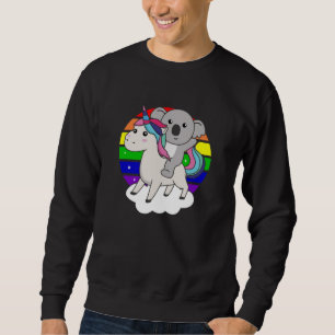 Koala On Unicorn Rainbow Animals Cute Koalas Sweatshirt