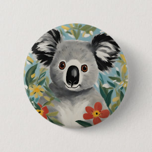 Koala Painting 2 Inch Round Button