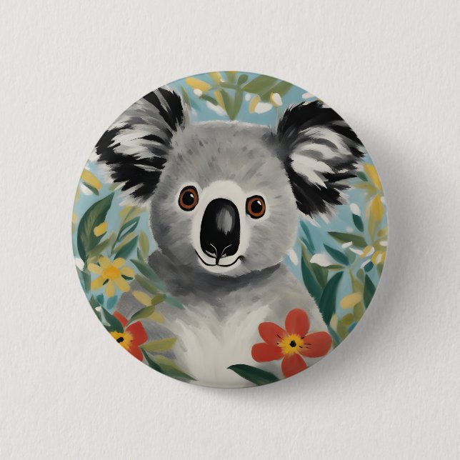 Koala Painting 2 Inch Round Button (Front)