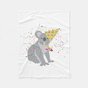 Koala Partying - Animals Having a Party Fleece Blanket