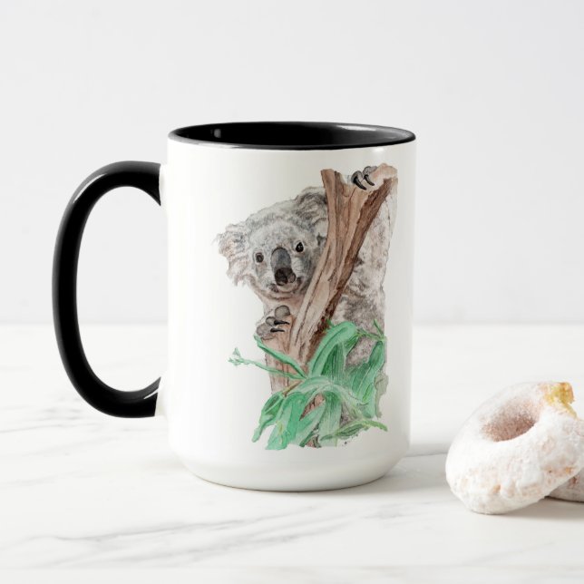 Koala Peek-A-Boo on a Mug (With Donut)