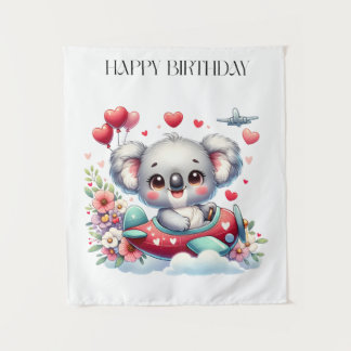 Koala Pilot Birthday Tapestry