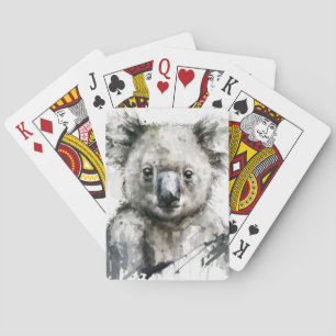 Koala Portrait Animal Painting Wildlife Outdoors  Playing Cards