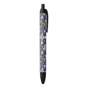 Koala Rainbow Love Pattern Black Ink Pen