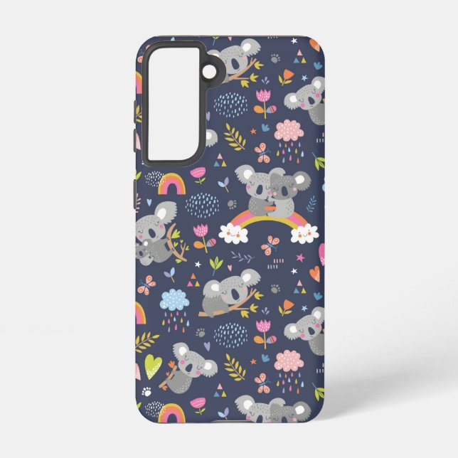 Koala Rainbow Love Pattern Samsung Galaxy S21 Case (Back)