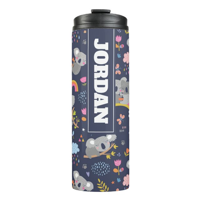Koala Rainbow Love Pattern Thermal Tumbler (Front)