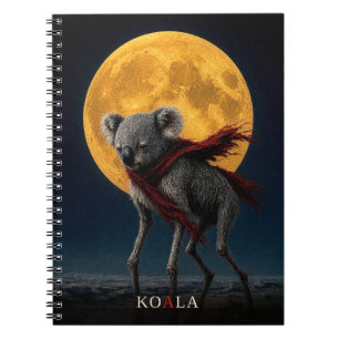 Koala Red Scarf gothic Surreal Notebook