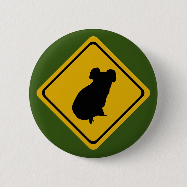 koala road sign 2 inch round button (Front)