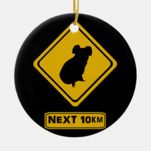 koala road sign ceramic ornament