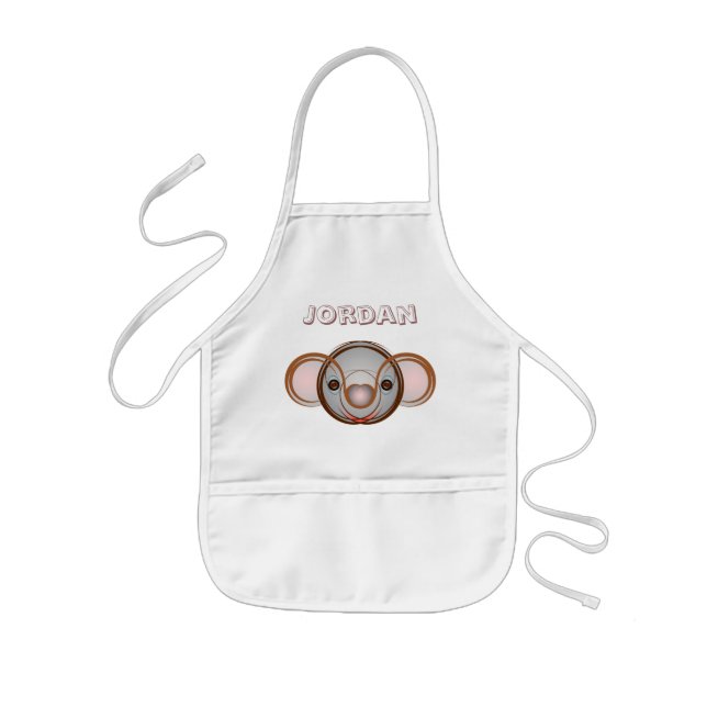 Koala - Round Abstract Personalized Kids Apron (Front)