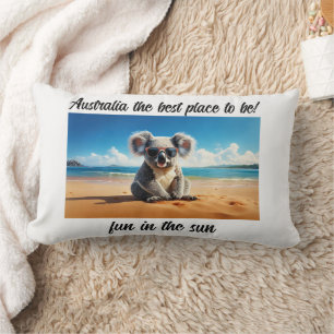 Koala sandy beach Australia the best place to be! Lumbar Pillow