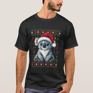 Koala Santa Hat Ugly Christmas Funny Holiday Koala T-Shirt
