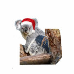 Koala Santa Photo Sculpture Ornament<br><div class="desc">This acrylic Christmas ornament of a koala bear in a Santa hat comes with a red ribbon for hanging. Final size is approximate and depends on cut-out size of image.</div>