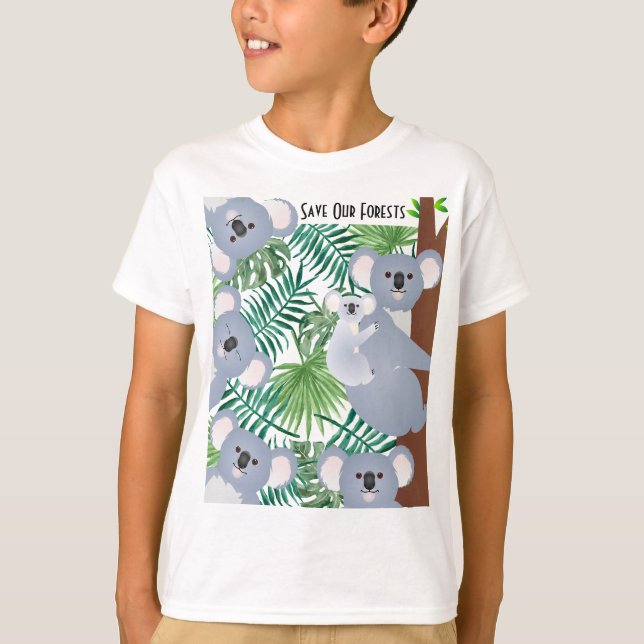 Koala Save Our Forests T-Shirt (Front)