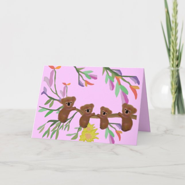 Koala serre la carte de la fête des mères (Devant)