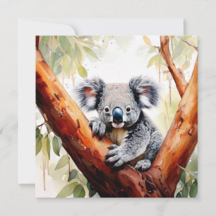 Koala Sitting in a Gum tree Card