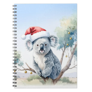 Koala Sitting in a Gum tree Merry Christmas Notebook